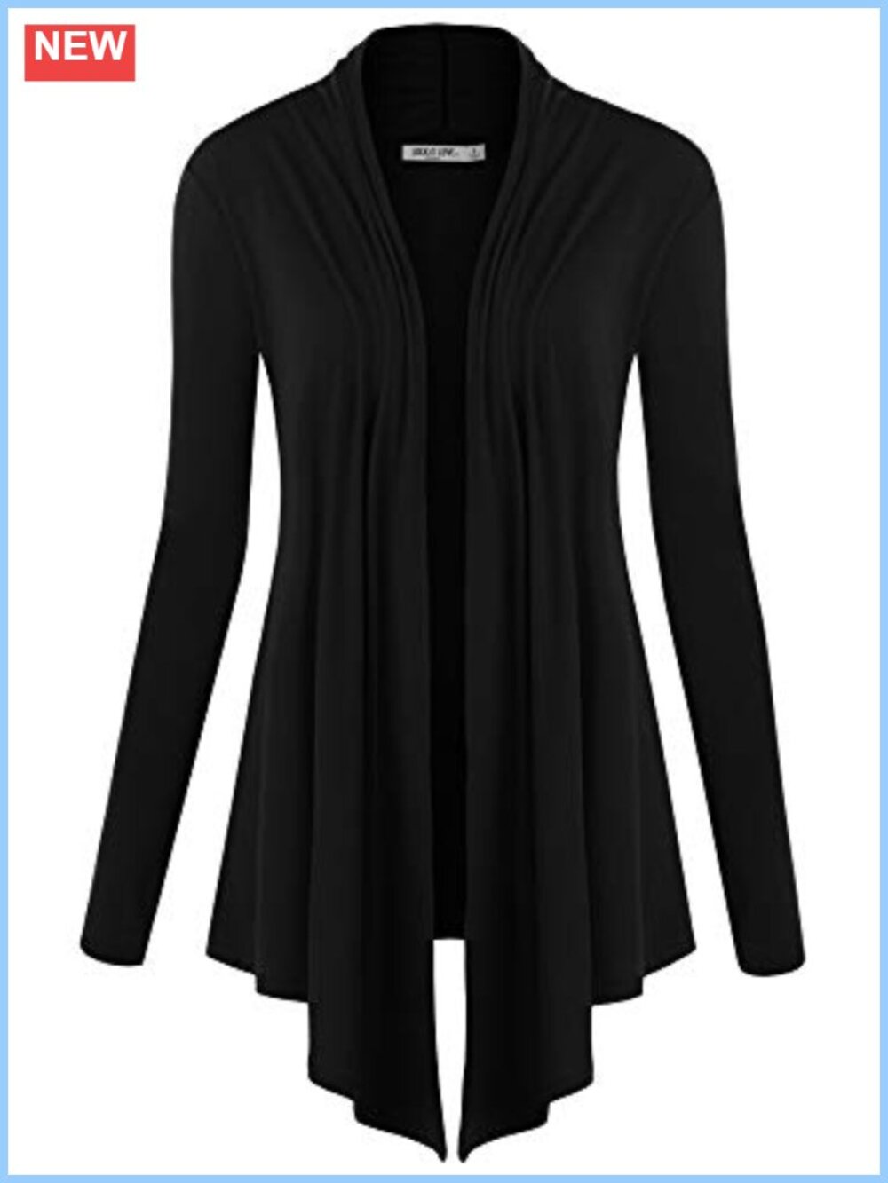 Lightweight Long Sleeve Asymmetrical Hem Open Front Cardigan Duster